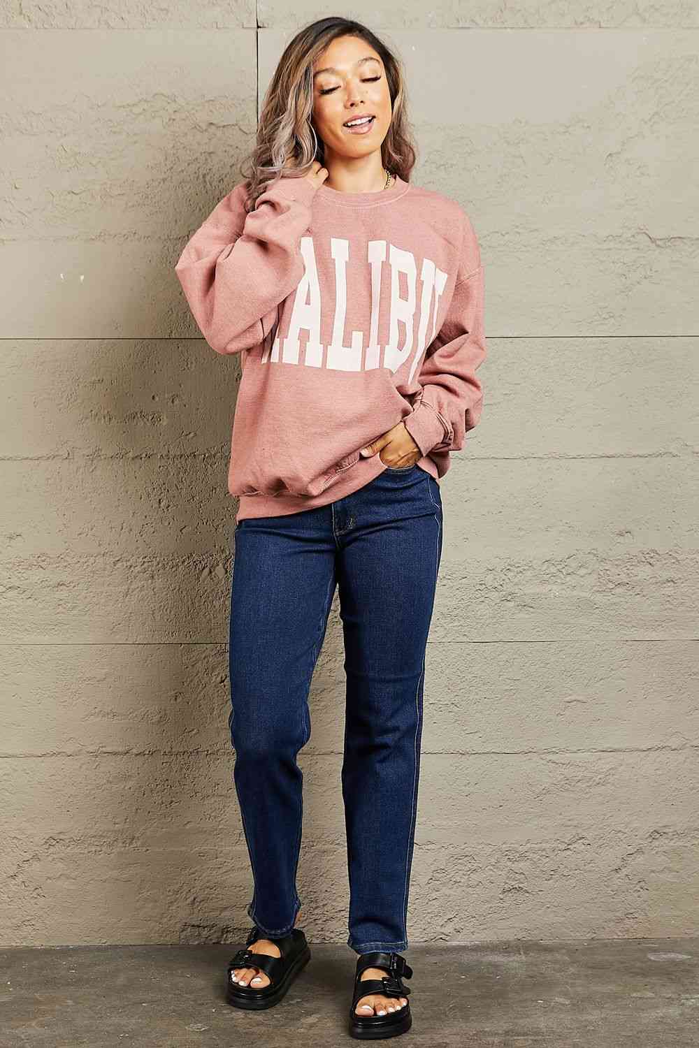 Sweet Claire "Malibu" Oversized Crewneck Sweatshirt - Deals DejaVu