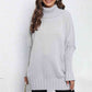 Turtle Neck Long Sleeve Ribbed Sweater