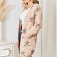 Double Take Star Pattern Open Front Longline Cardigan