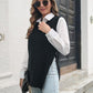 Frayed Hem Slit Sweater Vest - Deals DejaVu
