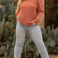 Plus Size Notched Long Sleeve T-Shirt