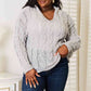 Woven Right Cable-Knit Hooded Sweater - Deals DejaVu