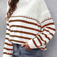 Striped Turtleneck Drop Shoulder Sweater - Deals DejaVu