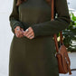 Round Neck Long Sleeve Mini Dress with Pockets (BFD) T - Deals DejaVu