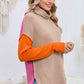 Turtle Neck Dropped Shoulder Slit Sweater