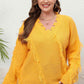 Plus Size Fringe V-Neck Long Sleeve Sweater - Deals DejaVu
