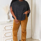 Double Take Printed Dolman Sleeve Round Neck Blouse