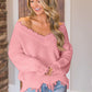 Frayed Hem Dropped Shoulder Sweater - Deals DejaVu