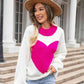 Heart Graphic Round Neck Sweater - Deals DejaVu