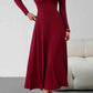 Scoop Neck Long Sleeve Lace-Up Maxi Dress (BWMT) T - Deals DejaVu