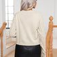 Cable-Knit Round Neck Long Sleeve Sweater - Deals DejaVu