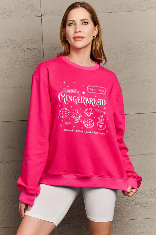 Simply Love Full Size GINGERBREAD Long Sleeve Sweatshirt