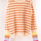 Warm Spice Striped Round Neck Sweater