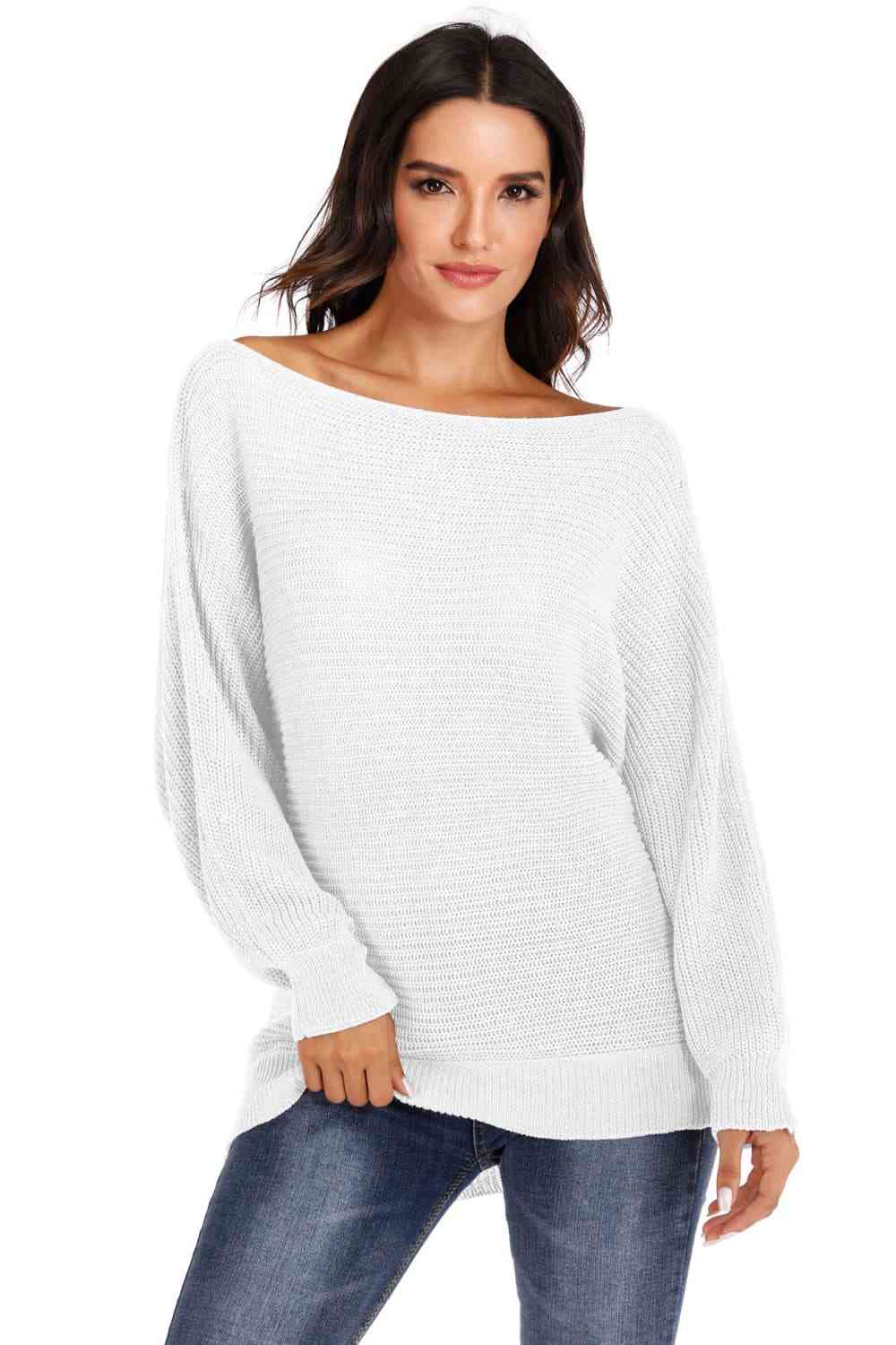 One Shoulder Dolman Sleeve Sweater - Deals DejaVu