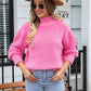 Turtle Neck Long Sleeve Pullover Sweater