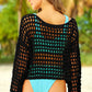 Openwork Boat Neck Long Sleeve Cover-Up (TB11D) T