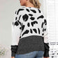 Plus Size Leopard Round Neck Long Sleeve Sweater - Deals DejaVu