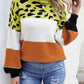 Color Block Round Neck Sweater - Deals DejaVu
