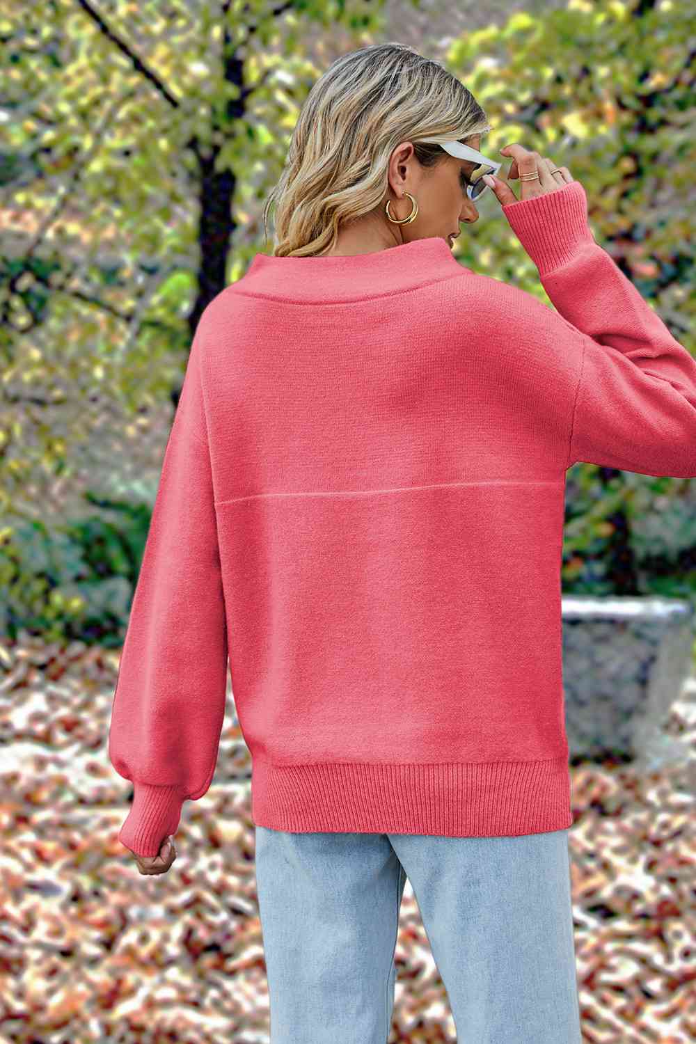 Off-Shoulder Dropped Shoulder Sweater - Deals DejaVu