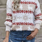 Reindeer & Snowflake Round Neck Sweater - Deals DejaVu