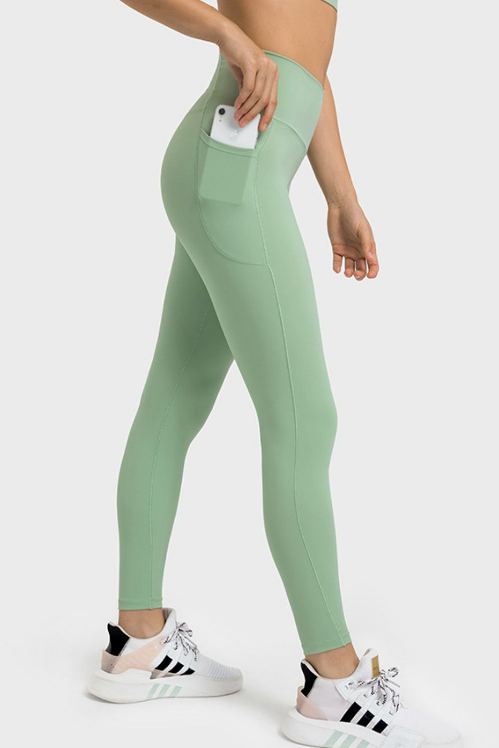 V-Waist Yoga Leggings with Pockets (TBL) T - Deals DejaVu