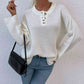 Quarter-Button Slit Sweater