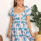 Double Take Floral Square Neck Puff Sleeve Dress