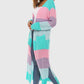 Color Block Long Sleeve Pocketed Cardigan