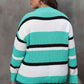 Plus Size Striped V-Neck Dropped Shoulder Sweater