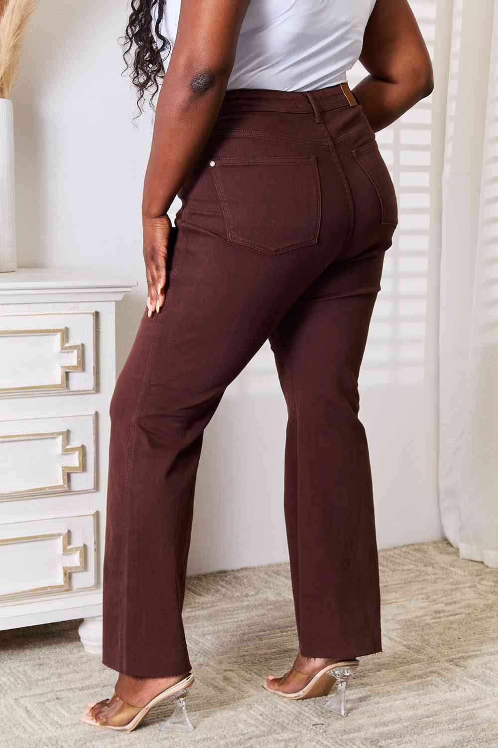 Judy Blue Full Size Tummy Control Garment Dyed Flare (BFD) T - Deals DejaVu
