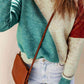 Color Block Round Neck Dropped Shoulder Pullover Sweater - Deals DejaVu