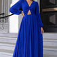 Twist Front Cutout Long Sleeve Dress (BWM) T - Deals DejaVu