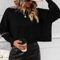 Round Neck Dropped Shoulder Pullover Sweater