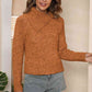 Asymmetrical Neck Long Sleeve Pullover Sweater - Deals DejaVu