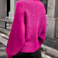 Horizontal Ribbing Round Neck Sweater
