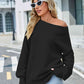 Long Sleeve Ribbed Trim Sweater - Deals DejaVu