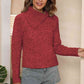 Asymmetrical Neck Long Sleeve Pullover Sweater - Deals DejaVu