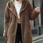 Open Front Ribbed Hooded Coat (BFD) T - Deals DejaVu