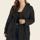 Plus Size Drawstring Waist Hooded Cardigan with Pockets - Deals DejaVu