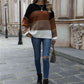 Color Block Round Neck Sweater - Deals DejaVu