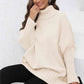 Turtle Neck Long Sleeve Ribbed Sweater