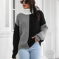 Contrast Turtleneck Long Sleeve Sweater - Deals DejaVu