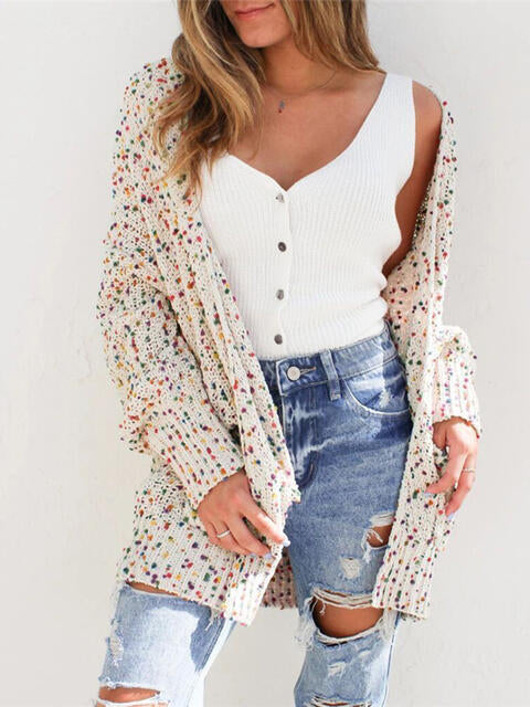 Multicolored Open Front Cardigan - Deals DejaVu