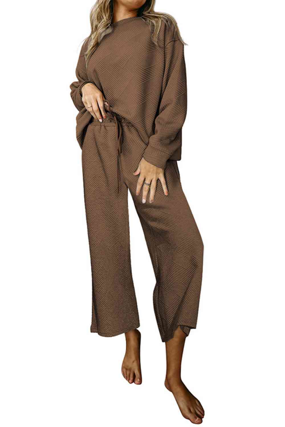 Dropped Shoulder Top and Pants Set (BFD) T - Deals DejaVu