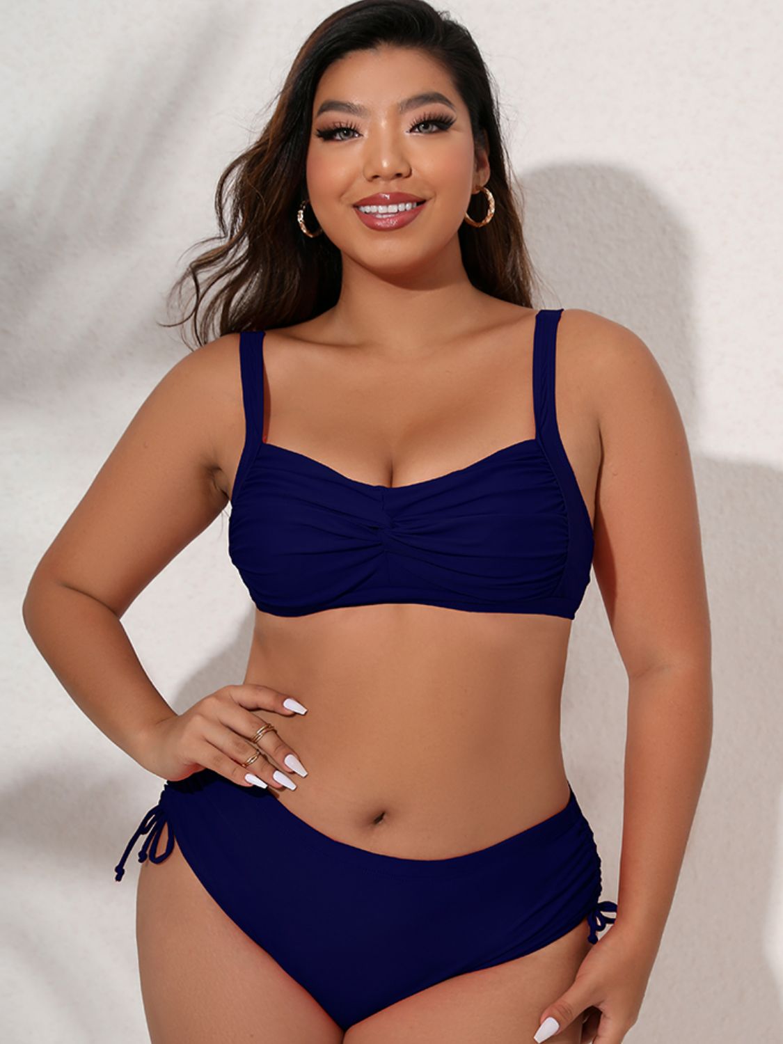 Plus Size Twist Front Tied Bikini Set (TB9D) T - Deals DejaVu