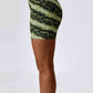 Leopard Print Wide Waistband Sports Shorts
