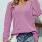 Distressed V-Neck Drop Shoulder Sweater - Deals DejaVu