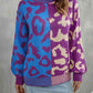 Round Neck Contrast Color Dropped Shoulder Sweater - Deals DejaVu