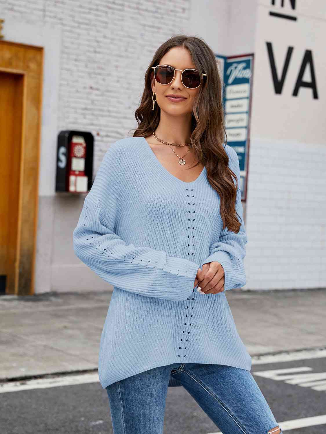 V-Neck Rib-Knit Top - Deals DejaVu