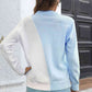 Contrast Color Round Neck Long Sleeve Sweater